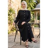 TOFİSA Belden Bağlamalı Elbise Siyah - 28648-SIYAH