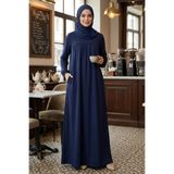 TOFİSA Cepli Büzgülü Elbise - 2076-LACIVERT