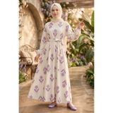 TOFİSA Desenli Elbise Lila - 28602-LILA