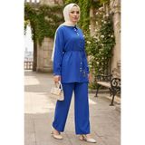 TOFİSA Düğme Detaylı İkili Takım Saks - 28623-SAKS