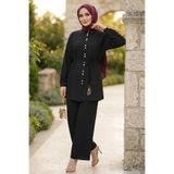TOFİSA Düğme Detaylı İkili Takım Siyah - 28623-SIYAH