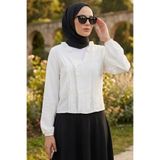 TOFİSA Fırfır Detaylı Bluz Beyaz - 28917-BEYAZ