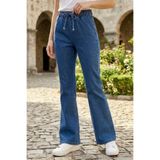 TOFİSA İspanyol Paça Kot Pantolon Mavi - 28575-MAVI