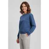 TOFİSA Kadın Bisiklet Yaka Oversize Sweatshirt - 27955-INDIGO