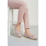 TOFİSA Kadın Pembe Fiyonk Detaylı Hasır Babet - 28194-PEMBE