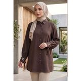TOFİSA Kuşgözlü Detaylı Tunik Kahve - 2103-KAHVE