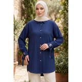 TOFİSA Kuşgözlü Detaylı Tunik Lacivert - 2103-LACIVERT