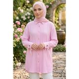 TOFİSA Kuşgözlü Detaylı Tunik Pembe - 2103-PEMBE