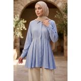 TOFİSA Pile Detaylı Çilek Tunik - 1312-BEBE-MAVI