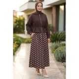 TOFİSA Puantiye Desenli Etekli Takım Kahve - 28647-KAHVE