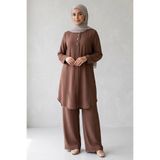 TOFİSA Riz Tunik Pantolon İkili Takım Kahve - 2129-KAHVE