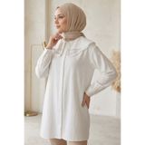TOFİSA Taş Detaylı Çilek Tunik Beyaz - 1326-BEYAZ