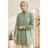 TOFİSA Taş Detaylı Çilek Tunik Haki - 1326-HAKI
