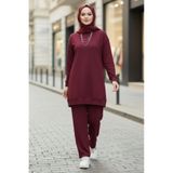 TOFİSA Tunik Pantolon Modal İkİli Takım - 28004-BORDO