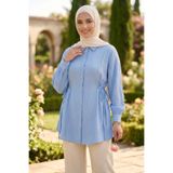 TOFİSA Yanlar Bağcık Detaylı Çilek Tunik - 1307-BEBE-MAVI
