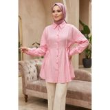 TOFİSA Yanlar Bağcık Detaylı Çilek Tunik - 1307-PEMBE