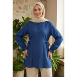 TOFİSA Yanları Bağcık Detaylı Çilek Tunik - 1302-INDIGO