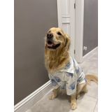 Tofitowel Büyük Irk Köpek Mavi Deniz Kabuğu Desenli Beyaz Köpek Tişört