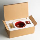 Toganoo 4 Parça Matcha Çayı Hazırlama Seti (Kırmızı) - Seramik Çırpıcı Tutucu (Kusenaoshi), Bambu Whisk (Chasen), Kaşık (Chashaku) - Geleneksel Japon Hediye Kiti