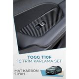 Togg T10f Sedan Uyumlu İç Trim Folyo Kaplama Set - Mat Karbon Siyah Mat Karbon Siyah