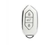 Togg T10X 3 Tuşlu Smart Nano Koruma Anahtar Kılıfı Beyaz Gümüş Silver Renk Yüksek Kalite - Beyaz - Gümüş