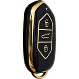 Togg T10X 3 Tuşlu Smart Nano Koruma Anahtar Kılıfı Siyah Gold Altın Renk Yüksek Kalite - Altın - Siyah