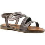 Togo Kadın Taşlı Düz Sandalet [060139], Platin, 38