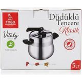 Togo Vitaly Düdüklü Tencere 7 Litre - Açık Gri - 7 lt