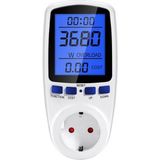 Tograt - Dijital Wattmetre - Priz Tipi - Elektrik Tüketimi Ölçer - 220V 16A 3680W - Işıklı LCD Ekran - Beyaz