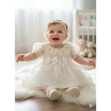 Togy Baby Ve Kids Wear Laura Baby Kız Bebek Çocuk Doğum Günü/özel Gün /parti Elbise - 5 Yaş - Ekru