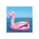 TOHA BEST WAY Lüks Flamingo Şişme Deniz Yatağı | Büyük Boy Tutmalı Binilebilir Havuz Yatağı