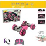 Toha Bilekten Kontrol Uzaktan Kumandalı Full Fonksiyon Şarjlı 2.4g Renkli 4x4 Drift Araba - Pembe