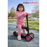 Toha Coolwheels Oturaklı Katlanır Scooter | 3-7 Yaş Işıklı 3 Tekerlekli Çocuk Scooter 50 kg Kapasite - Pembe