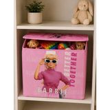 Toha Oyuncak Sepeti 30X30X30 cm – Model Bebek Baskılı Katlanabilir Oyuncak Saklama Kutusu - Pembe