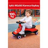 Toha Royal Karınca Kaykay Işıklı & 12 Müzikli - 100 kg Taşıma Kapasiteli Swing Car - Kiraz Kırmızısı