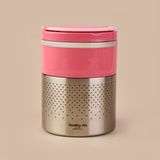 Tohana 2 Katlı Çelik Yemek Termosu - Pembe - 1,5 Lt - Montajsız