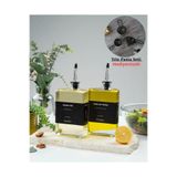 Tohana 2'li Gümüş Kitap Cam Kitap Yağlık Sirkelik Sosluk Etiketli 500 ml