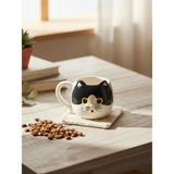 Tohana 3D Kedi Figürlü Seramik Kupa 450 ML - Siyah