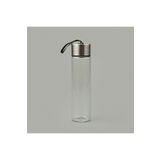 Tohana 450 ml Şeffaf Gri H2O Metal Kapaklı Cam Matara