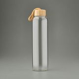 Tohana 750 ml Şeffaf Açık Kahverengi H2O Bambu Kapaklı Cam Matara