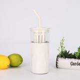 Tohana H2O 5'i 1 Yerde Çelik Pipetli Cam Detox Kupa Temizleyici Hediyeli 650 ml - Beyaz