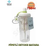 Tohana H2o Pipetli Tritan Matara - 750ml Turkuaz - Beyaz