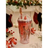 Tohana Happy New Year Pipetli Polikarbon Bardak 450 ML - Kahverengi