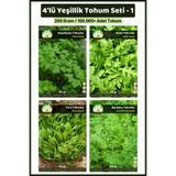 Tohum Seç 4'lü Yeşillik Tohum Paketi-1, 200 gram - Takribi 100.000 Adet Tohum