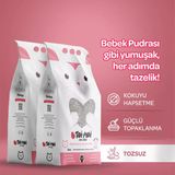 Toi Moi 2’li Avantaj Paketi Tozsuz, Topaklanan, Emiciliği Yüksek Bebek Pudralı Bentonit Kedi Kumu 2x5lt