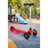 Tois Globy LED Işıklı 3 Tekerlekli Scooter — 4 Kademe, 50–65 cm Yükseklik Ayarlı Çocuk Scooter - Kırmızı