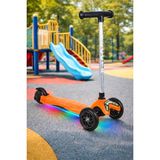 Tois Globy LED Işıklı 3 Tekerlekli Scooter — 4 Kademe, 50–65 cm Yükseklik Ayarlı Çocuk Scooter - Turuncu