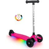 Tois Lumi 3 Tekerlekli Çocuk Scooter – Yükseklik Ayarlı, 9-36 kg Taşıma Kapasiteli ve Direksiyondan Yön Verilebilen - Pembe