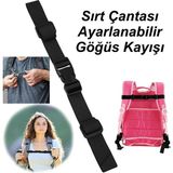 Tois Sırt Çantası Göğüs Kayışı, Okul Çantası Göğüs Kemeri, Sırt Çanta Aksesuar, Çanta Askısı - Siyah