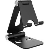 Tok Alüminyum Stand Çok Işlevli Döner Tablet Pc Akıllı Telefon Standı Mini Boy Masaüstü Stand Katlanabilir Cep Telefonu Evrensel Telefon Tutucu L9688 Siyah